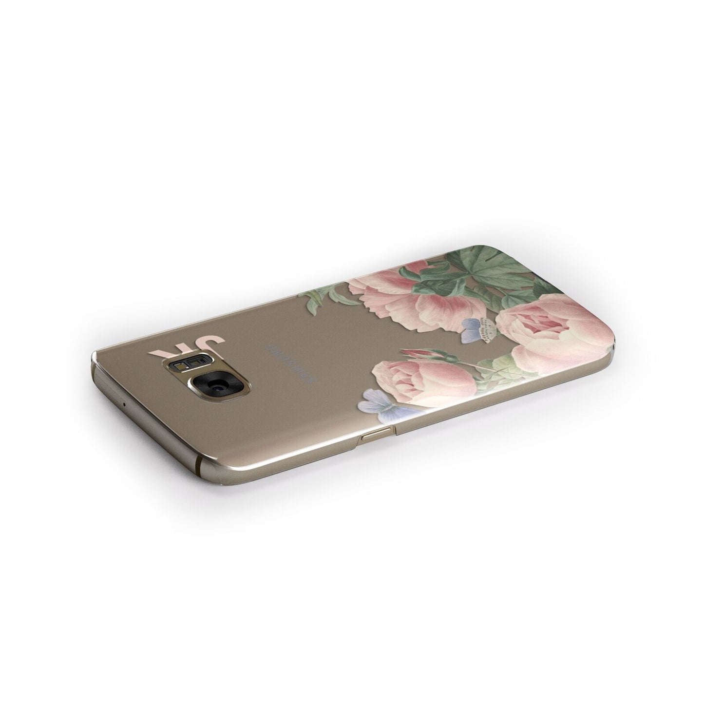 Personalised Vintage Flowers Samsung Galaxy Case Side Close Up