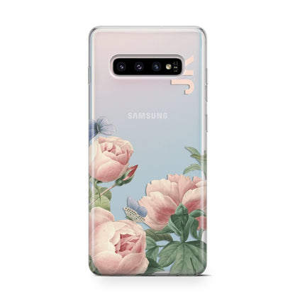 Personalised Vintage Flowers Samsung Galaxy S10 Case