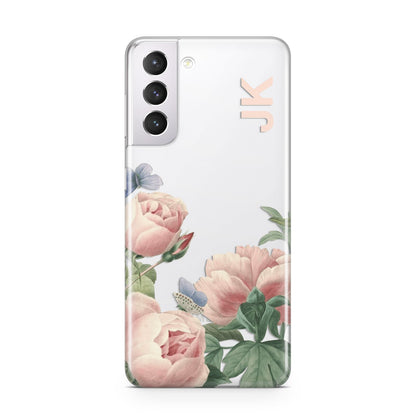 Personalised Vintage Flowers Samsung S21 Case