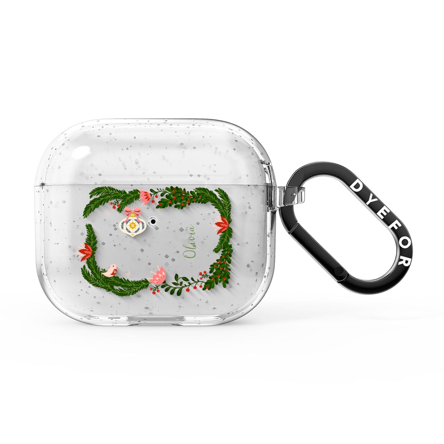 Personalised Vintage Foliage Christmas AirPods Glitter Case 3rd Gen