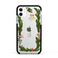 Personalised Vintage Foliage Christmas Apple iPhone 11 in White with Black Impact Case