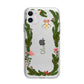 Personalised Vintage Foliage Christmas Apple iPhone 11 in White with Bumper Case