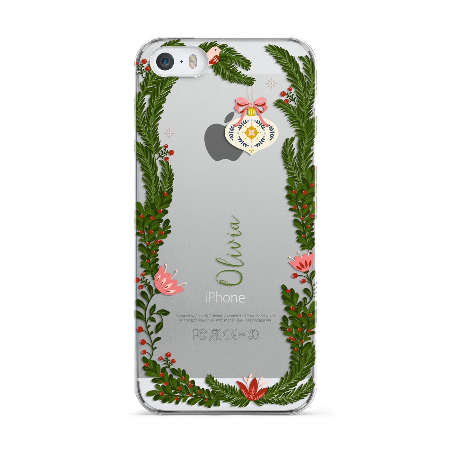 Personalised Vintage Foliage Christmas Apple iPhone 5 Case