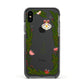 Personalised Vintage Foliage Christmas Apple iPhone Xs Impact Case Black Edge on Black Phone