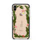 Personalised Vintage Foliage Christmas Apple iPhone Xs Max Impact Case Black Edge on Gold Phone
