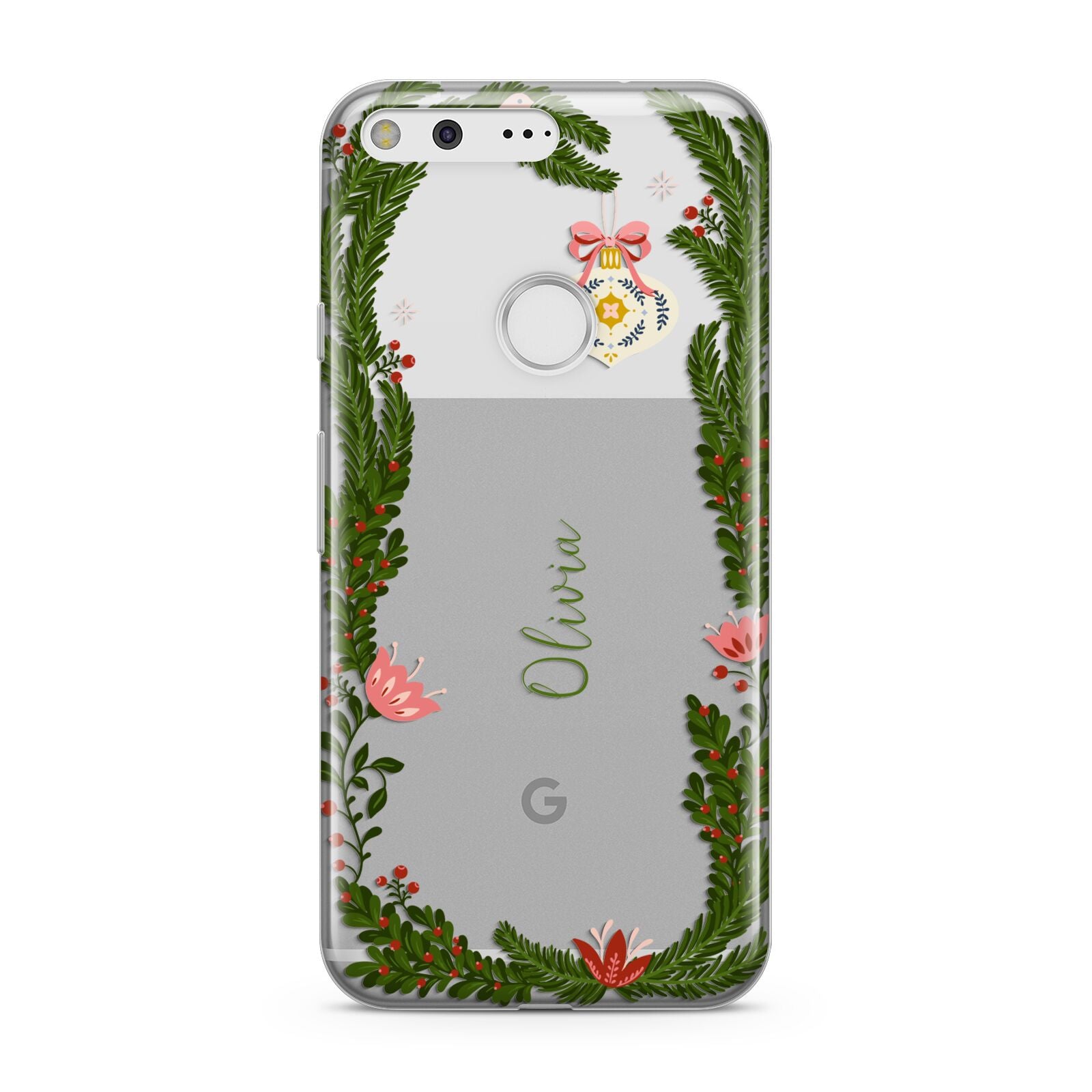 Personalised Vintage Foliage Christmas Google Pixel Case