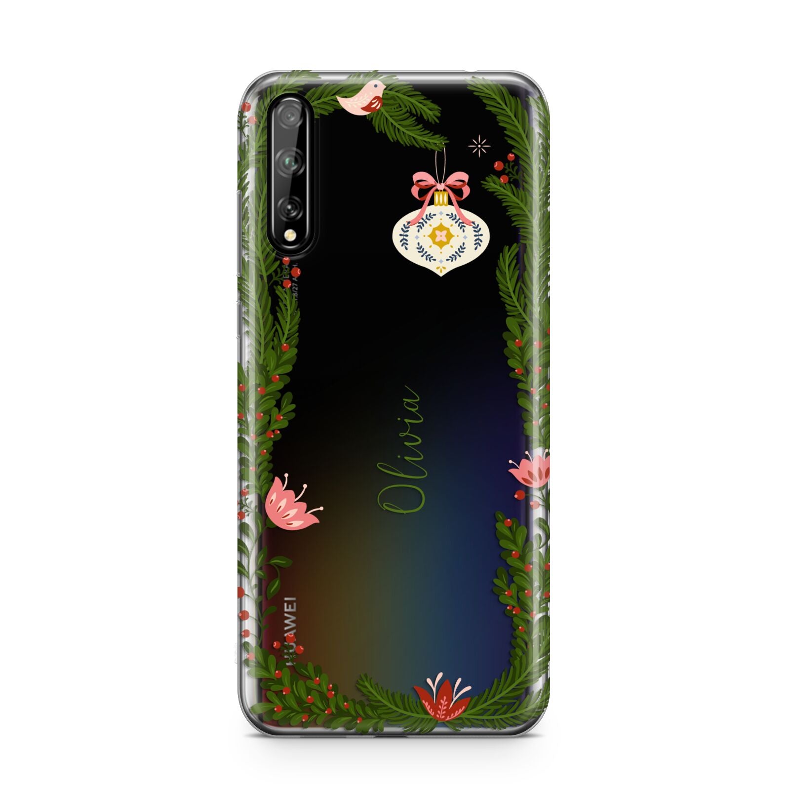 Personalised Vintage Foliage Christmas Huawei Enjoy 10s Phone Case