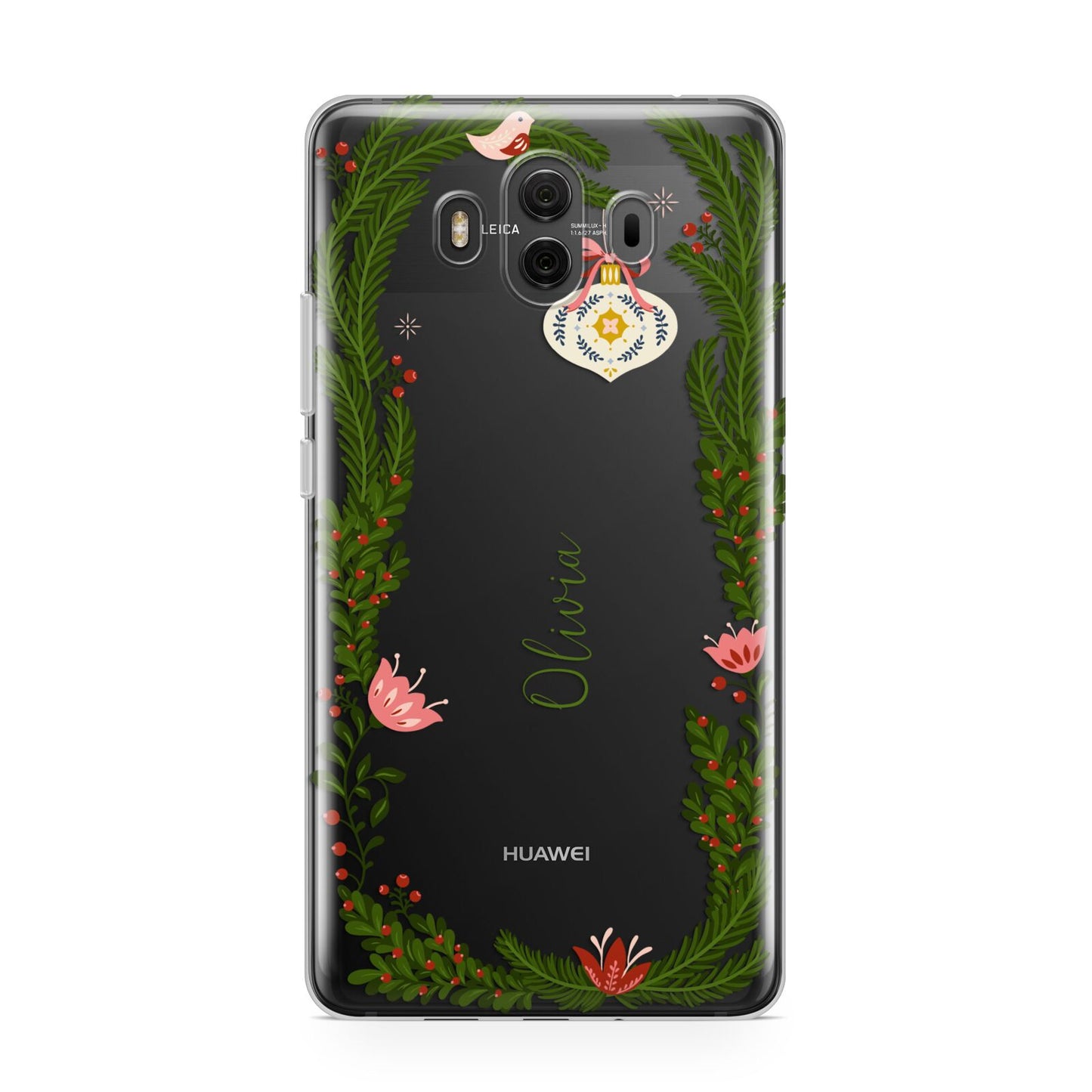 Personalised Vintage Foliage Christmas Huawei Mate 10 Protective Phone Case