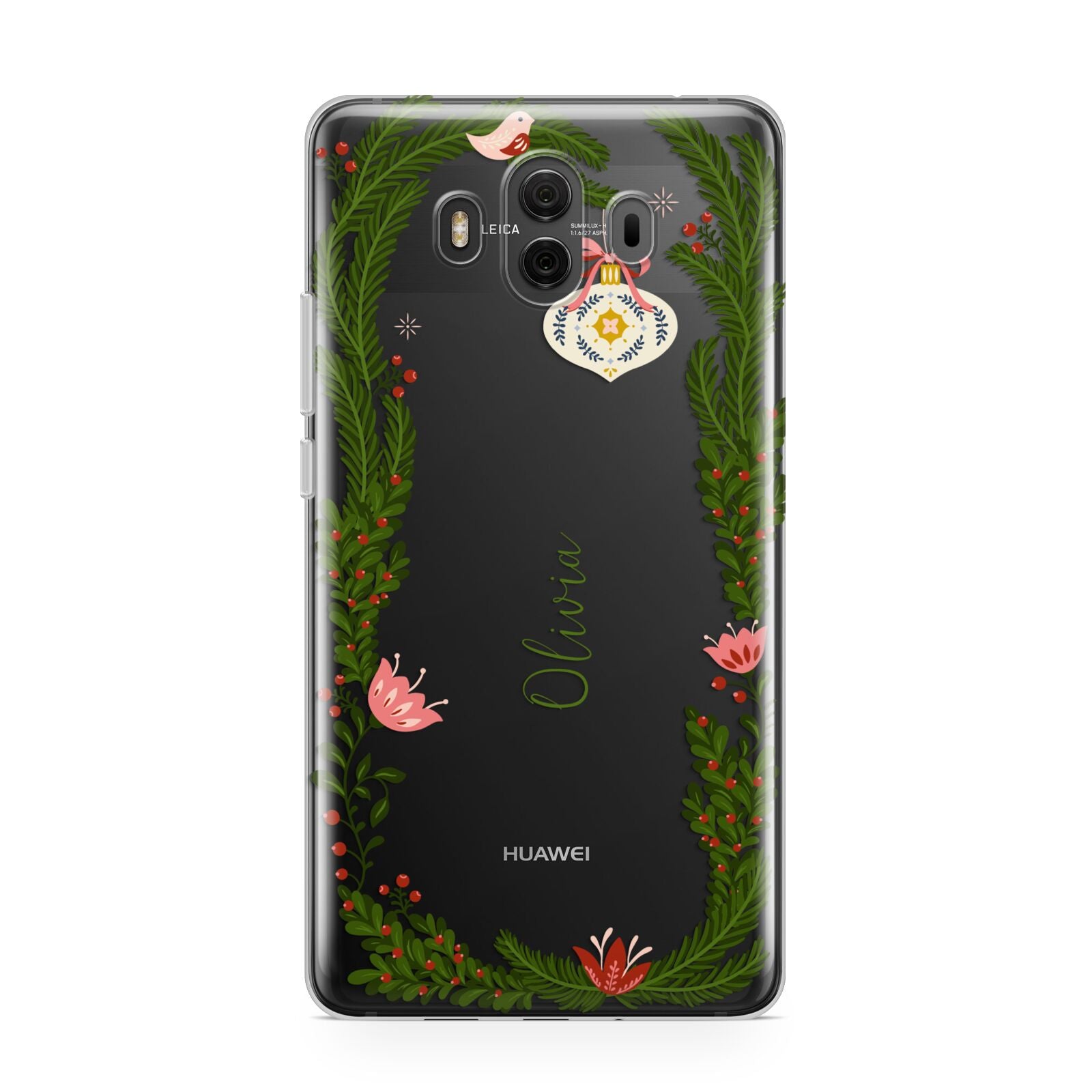 Personalised Vintage Foliage Christmas Huawei Mate 10 Protective Phone Case
