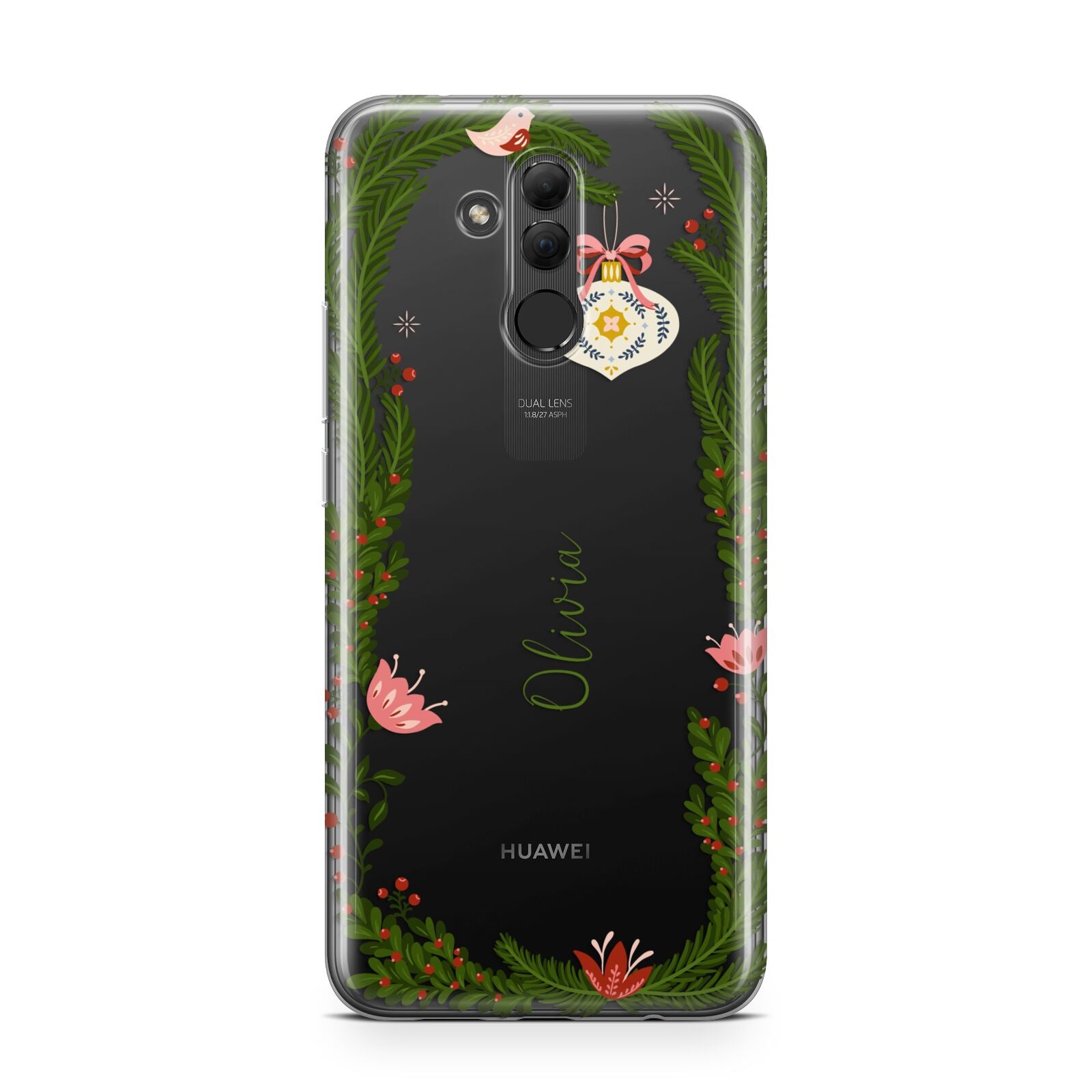 Personalised Vintage Foliage Christmas Huawei Mate 20 Lite