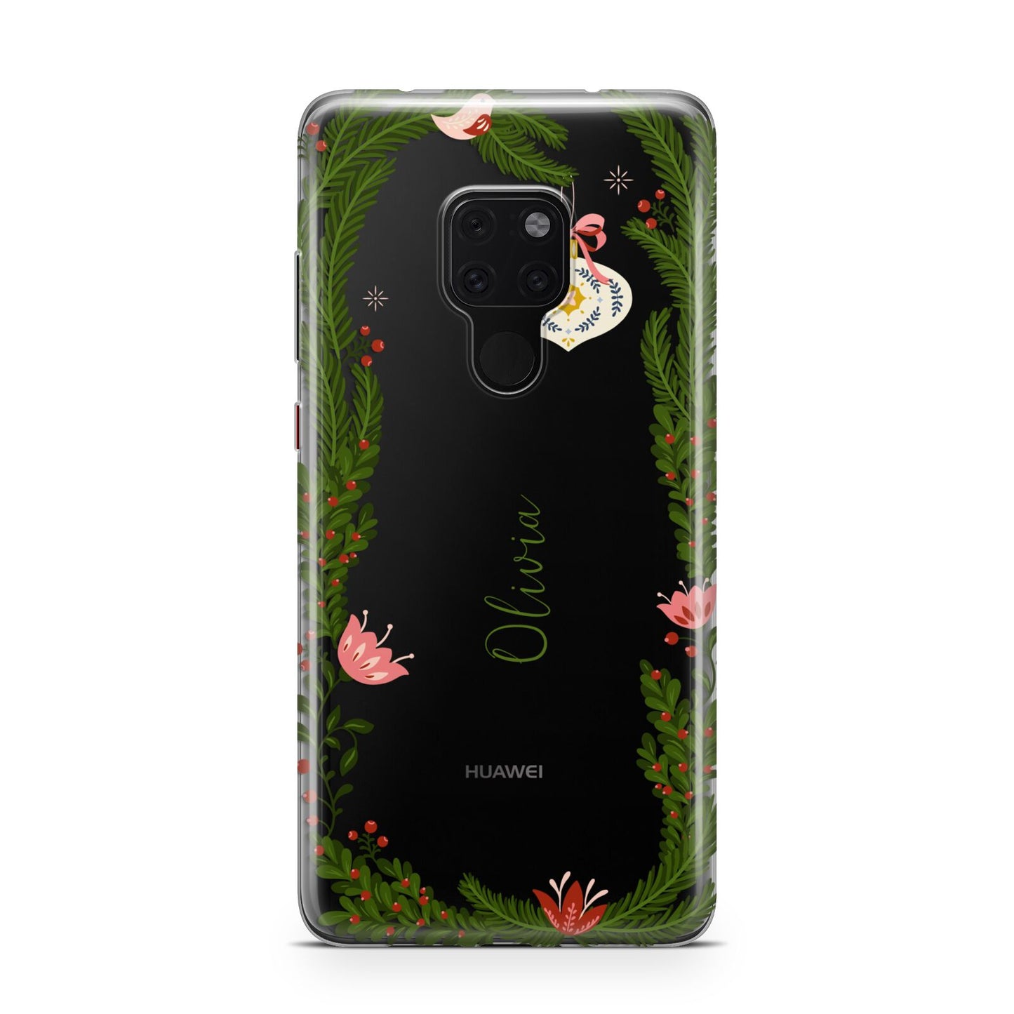 Personalised Vintage Foliage Christmas Huawei Mate 20 Phone Case