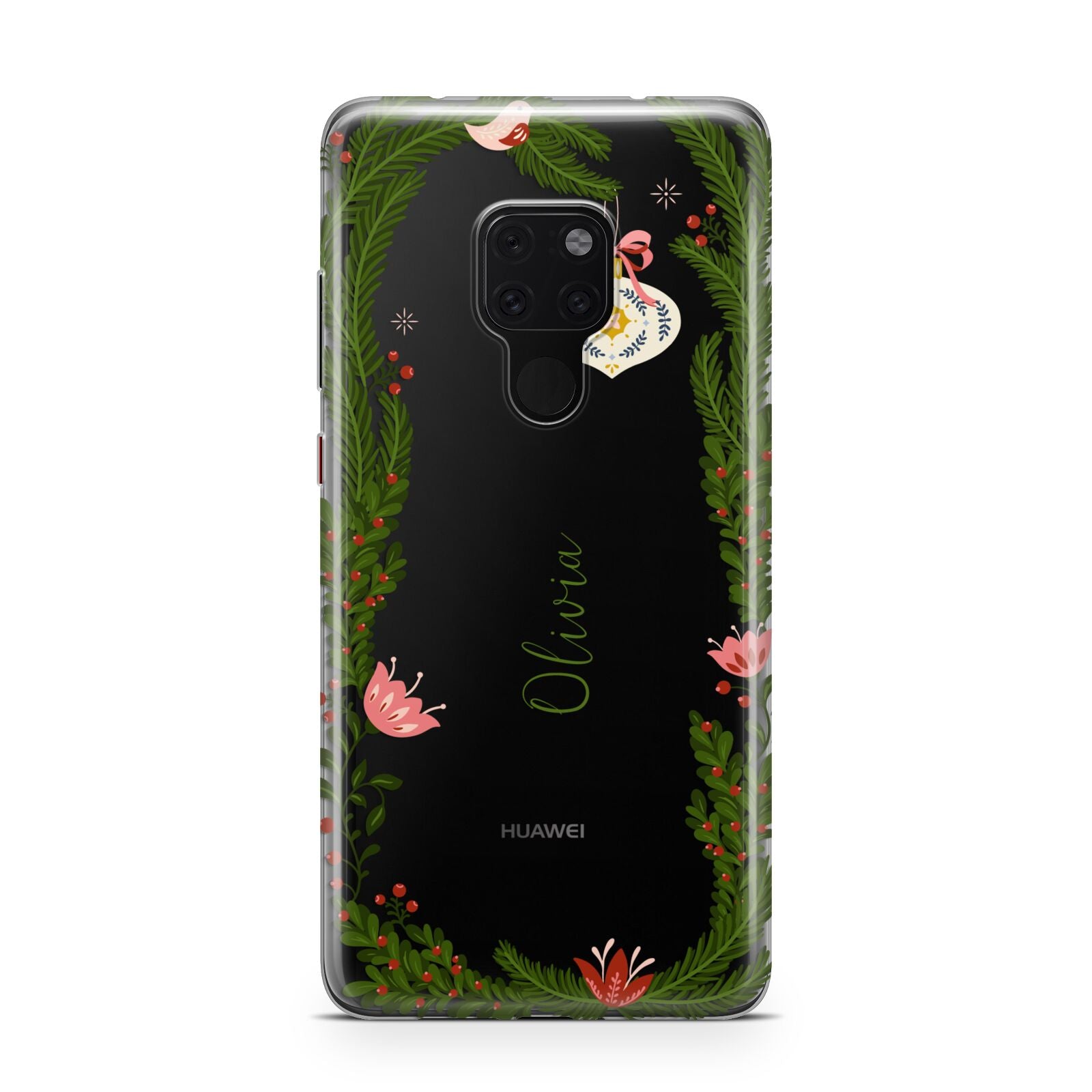 Personalised Vintage Foliage Christmas Huawei Mate 20 Phone Case