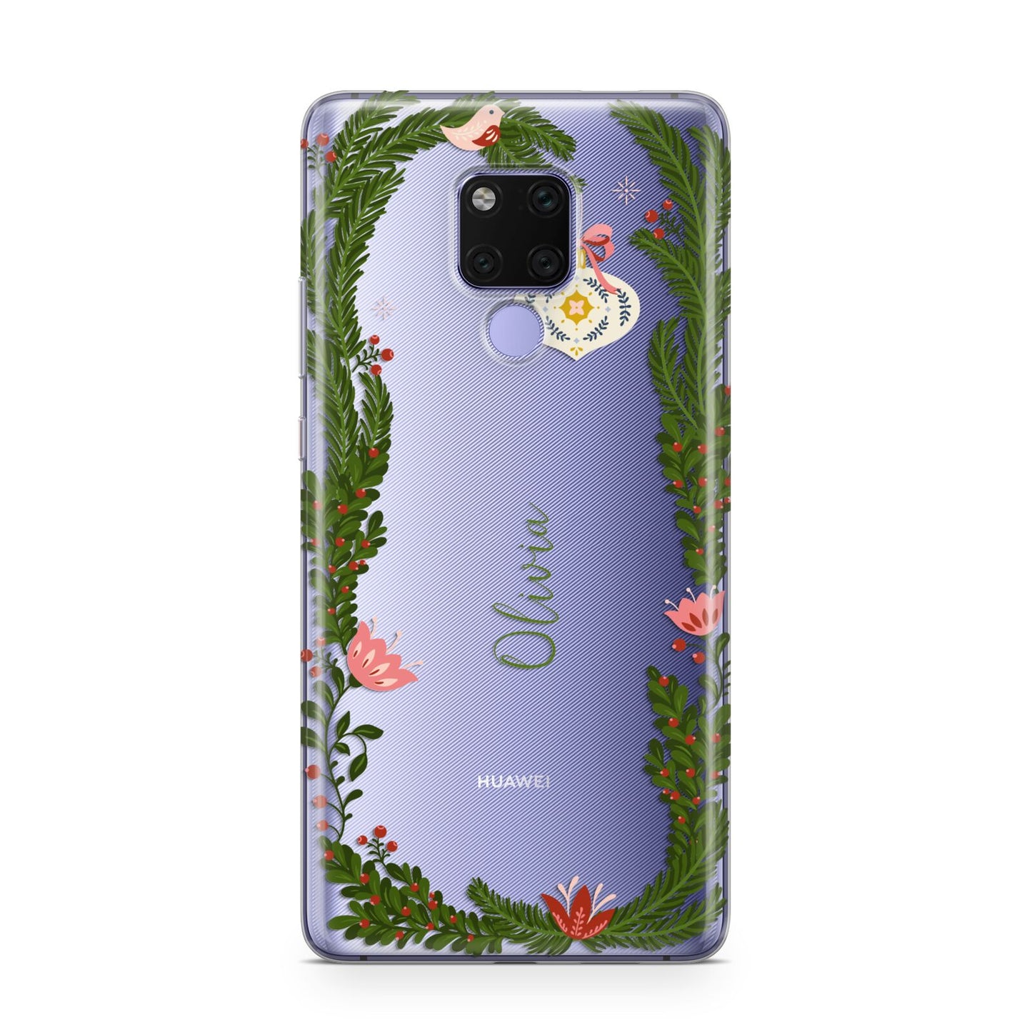 Personalised Vintage Foliage Christmas Huawei Mate 20X Phone Case