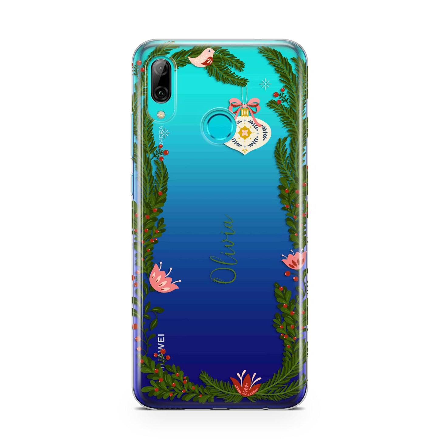 Personalised Vintage Foliage Christmas Huawei P Smart 2019 Case