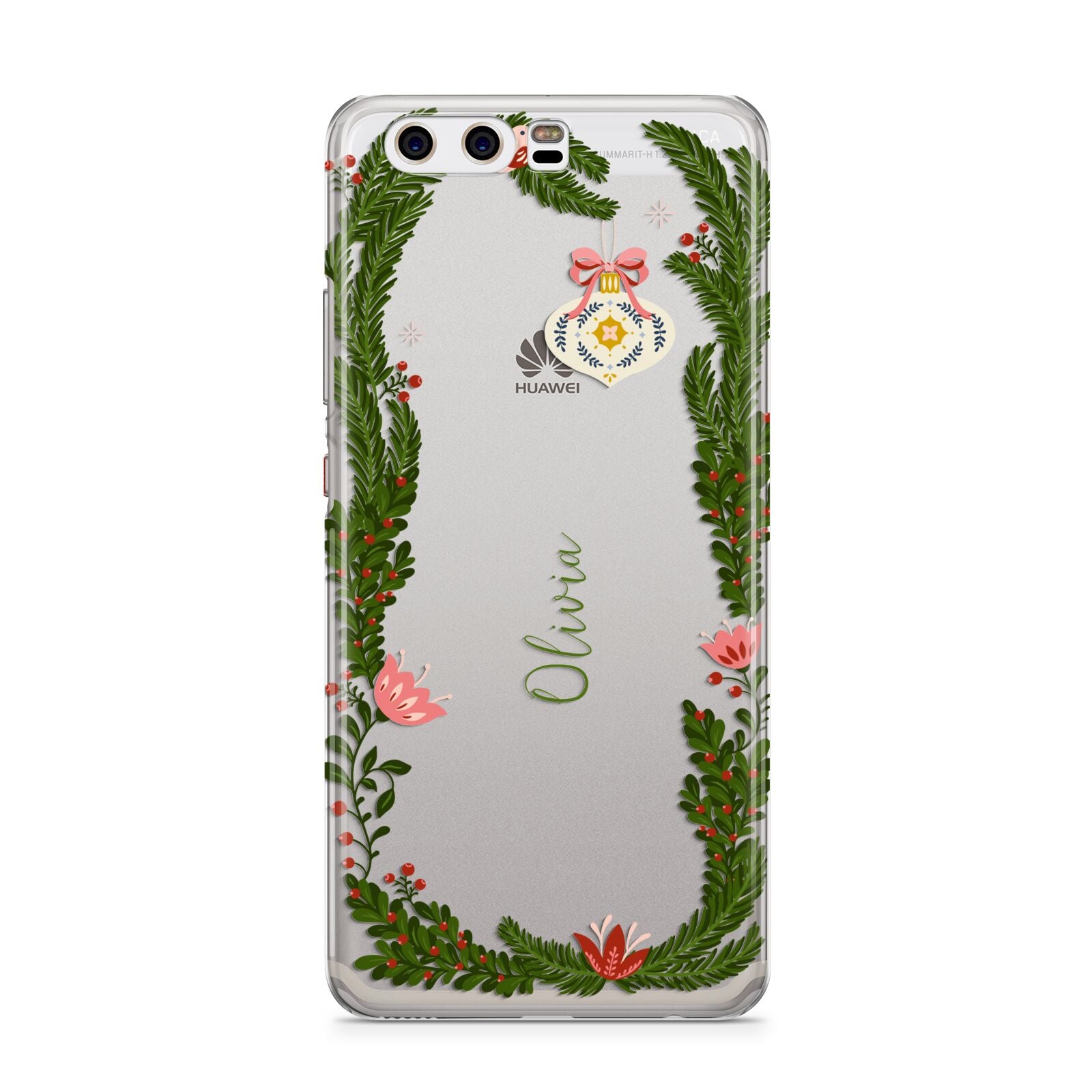 Personalised Vintage Foliage Christmas Huawei P10 Phone Case