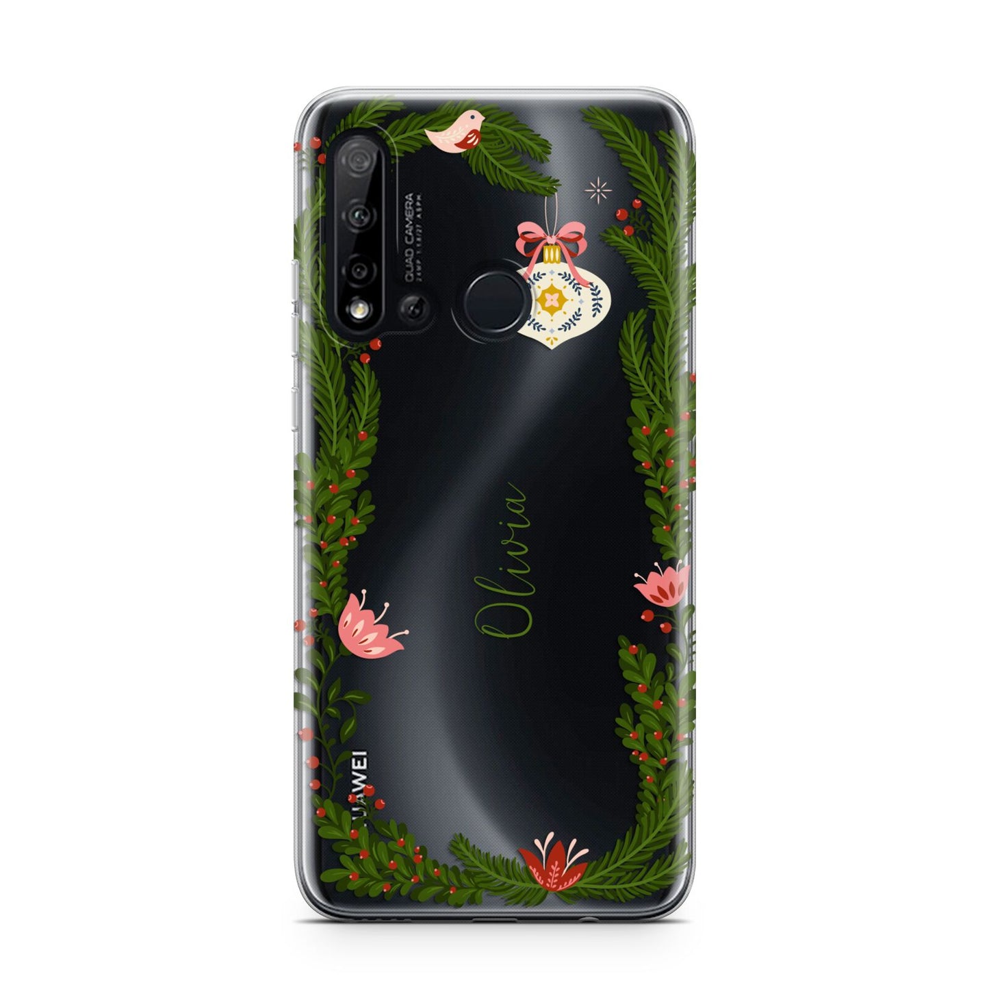 Personalised Vintage Foliage Christmas Huawei P20 Lite 5G Phone Case
