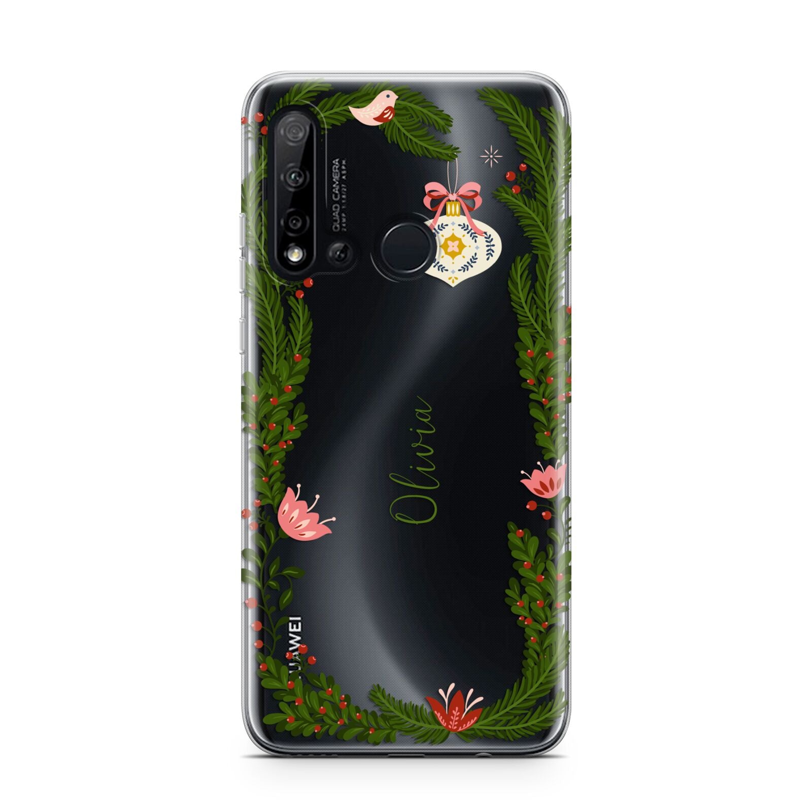 Personalised Vintage Foliage Christmas Huawei P20 Lite 5G Phone Case