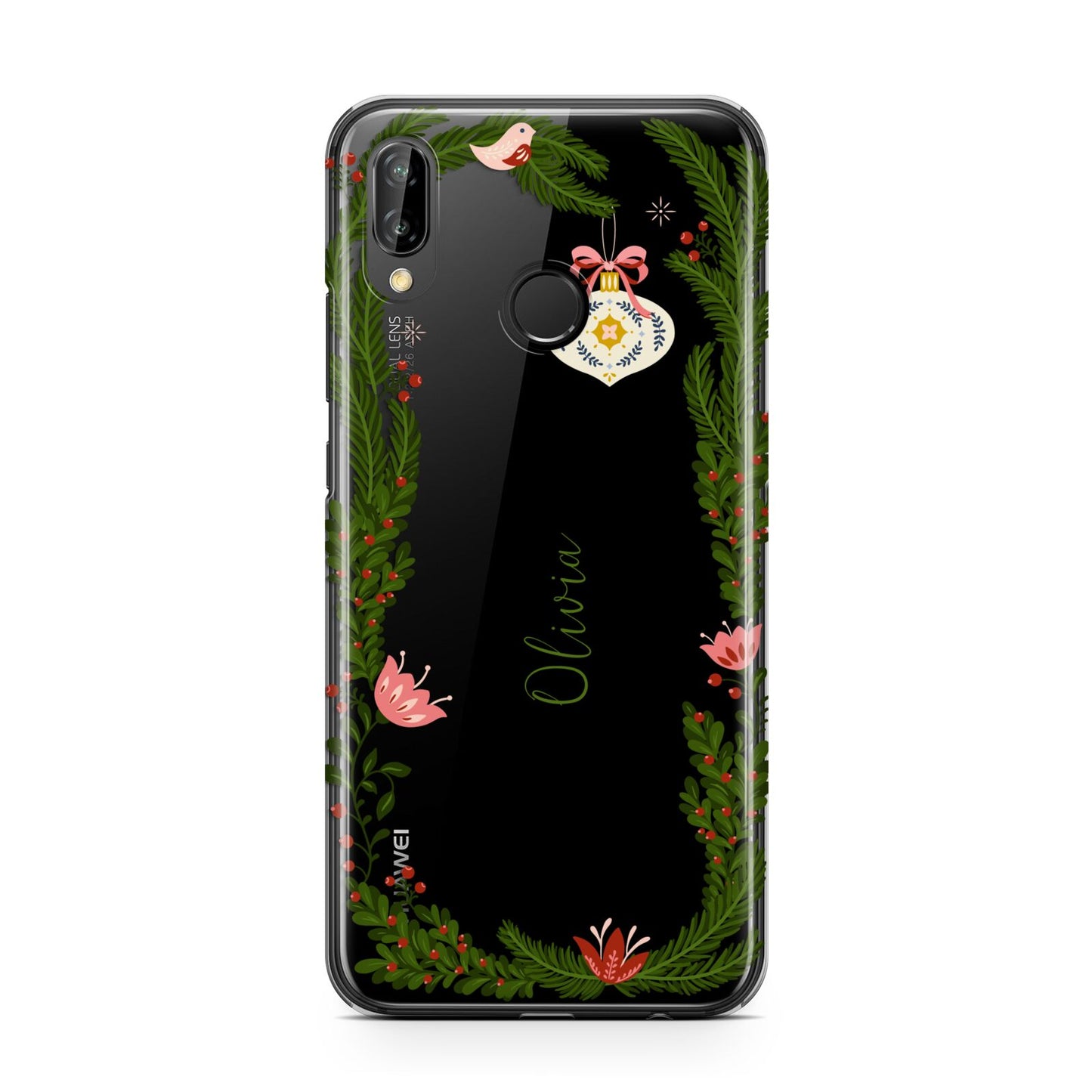 Personalised Vintage Foliage Christmas Huawei P20 Lite Phone Case