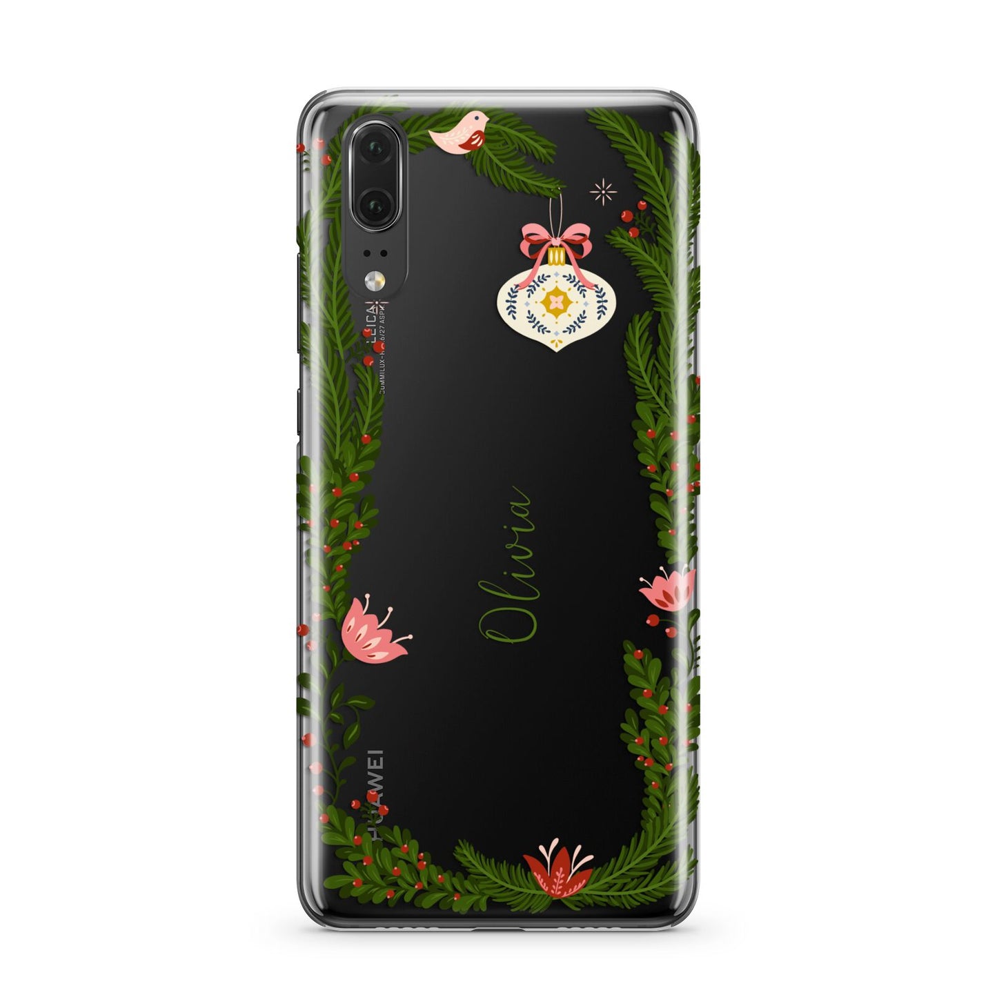 Personalised Vintage Foliage Christmas Huawei P20 Phone Case
