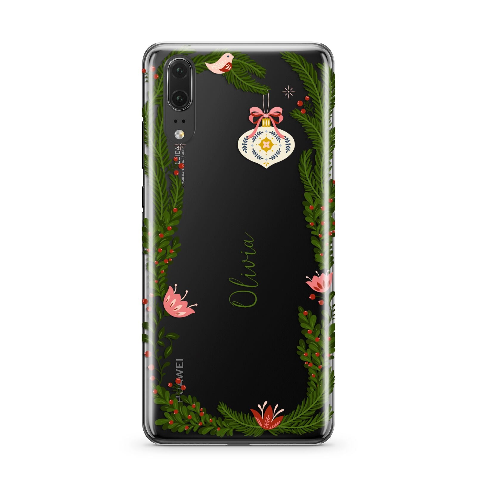 Personalised Vintage Foliage Christmas Huawei P20 Phone Case
