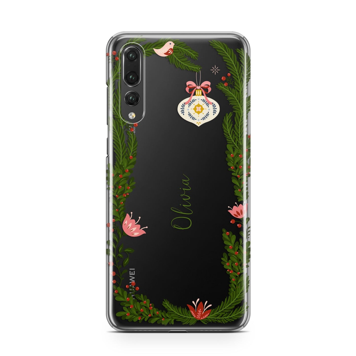 Personalised Vintage Foliage Christmas Huawei P20 Pro Phone Case