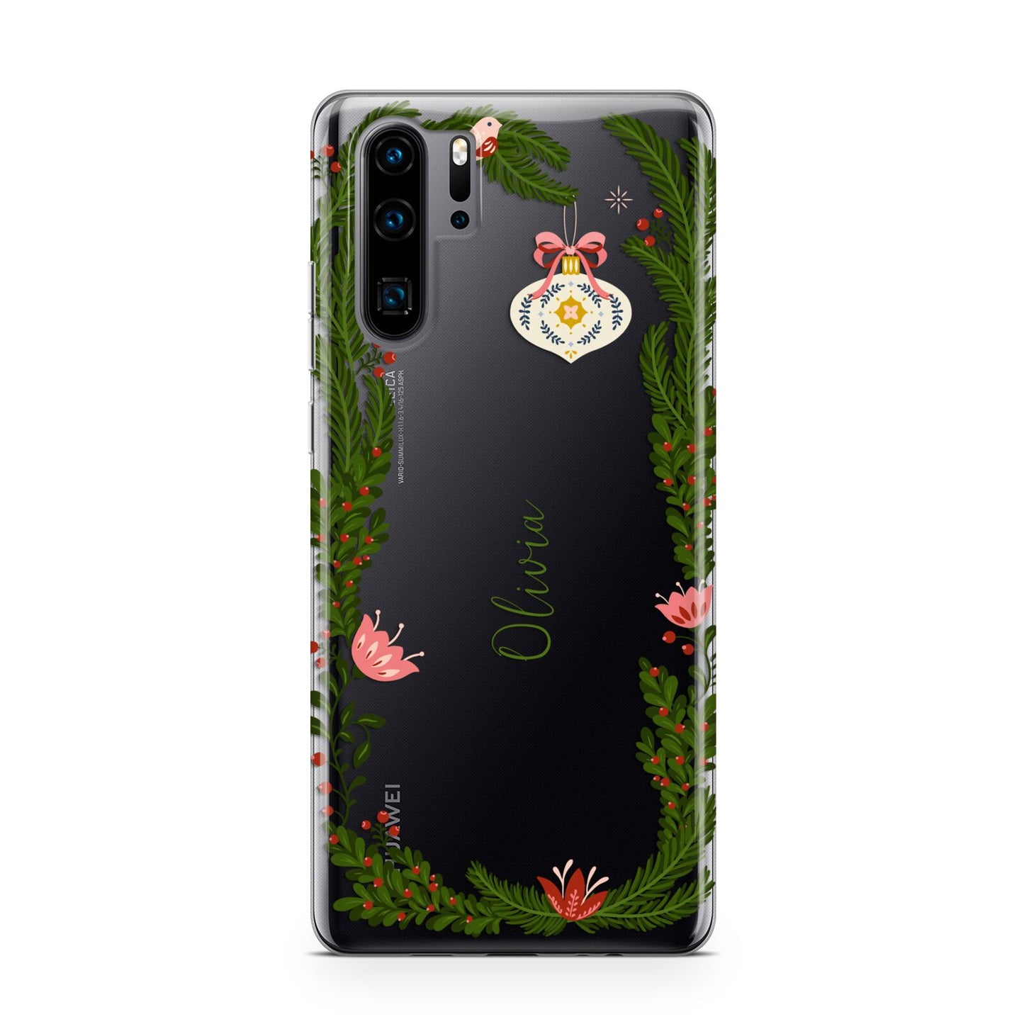 Personalised Vintage Foliage Christmas Huawei P30 Pro Phone Case