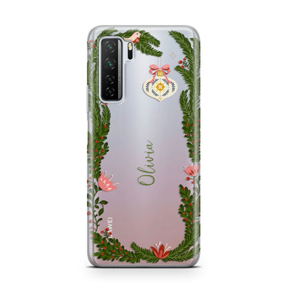 Personalised Vintage Foliage Christmas Huawei P40 Lite 5G Phone Case