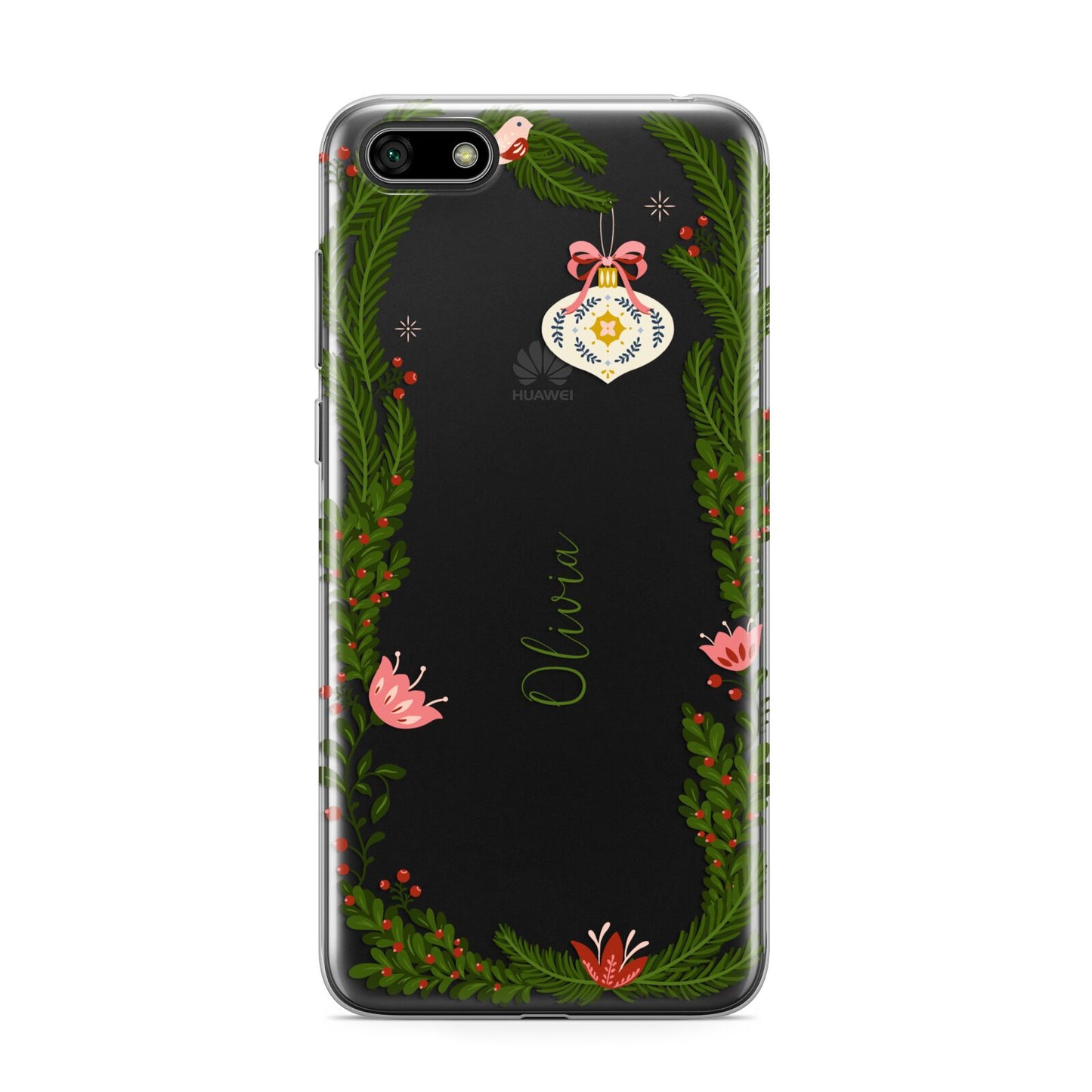 Personalised Vintage Foliage Christmas Huawei Y5 Prime 2018 Phone Case