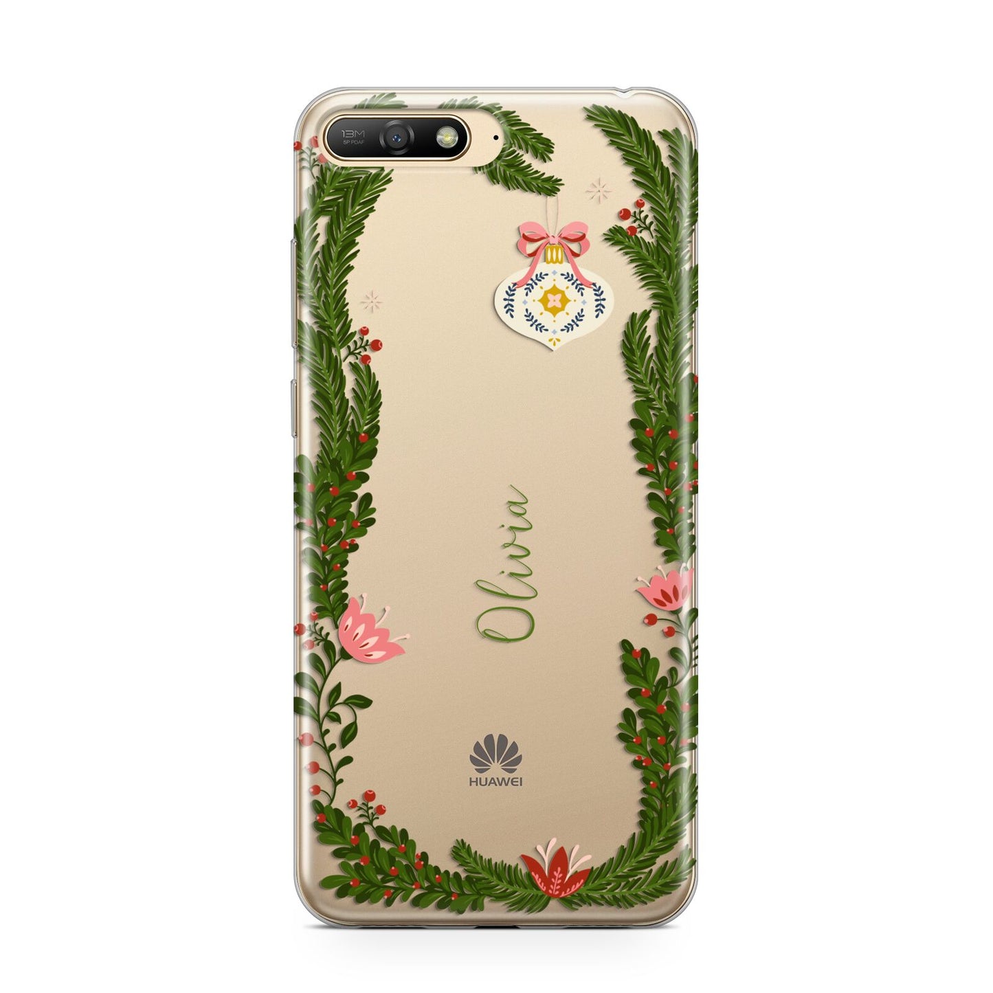 Personalised Vintage Foliage Christmas Huawei Y6 2018