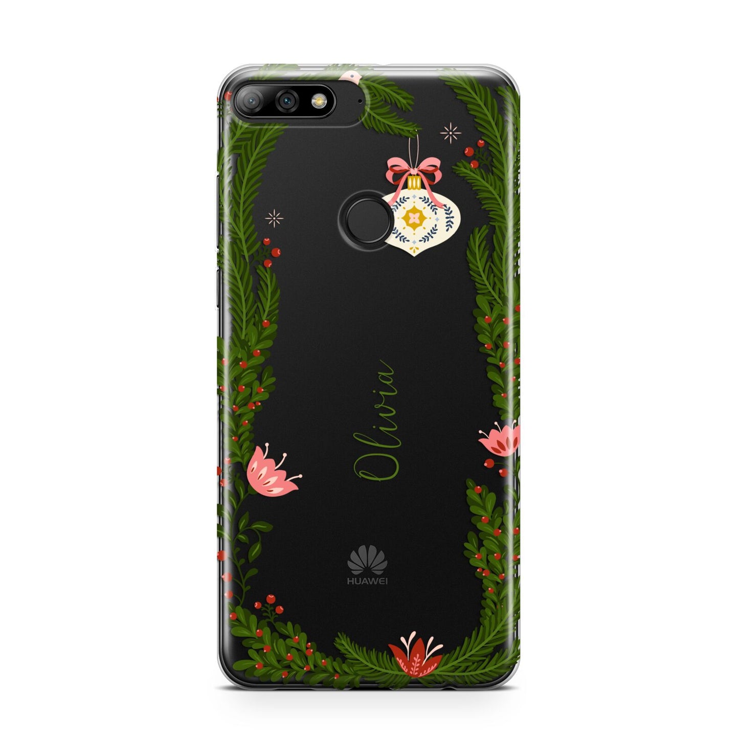 Personalised Vintage Foliage Christmas Huawei Y7 2018