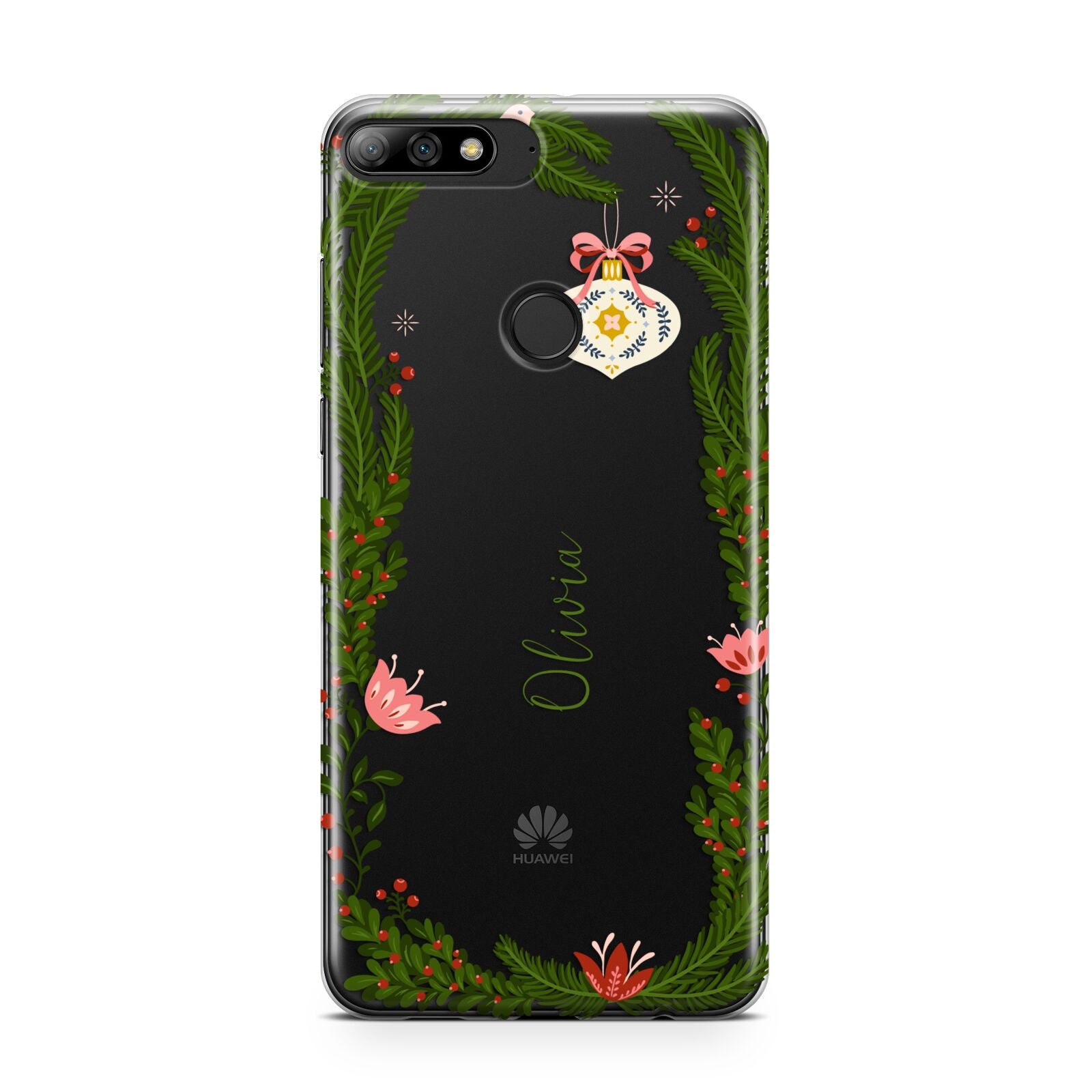Personalised Vintage Foliage Christmas Huawei Y7 2018