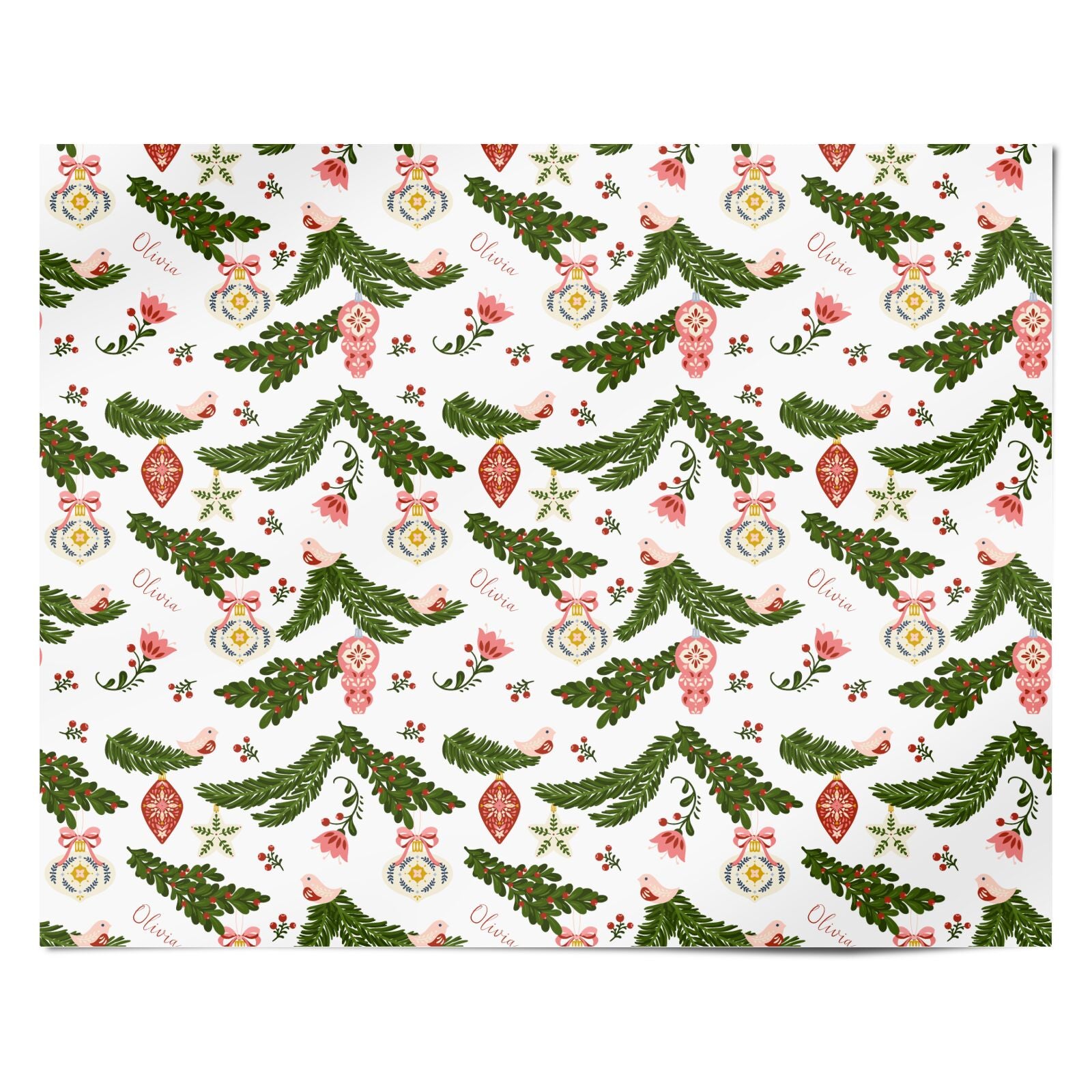 Personalised Vintage Foliage Christmas Personalised Wrapping Paper Alternative