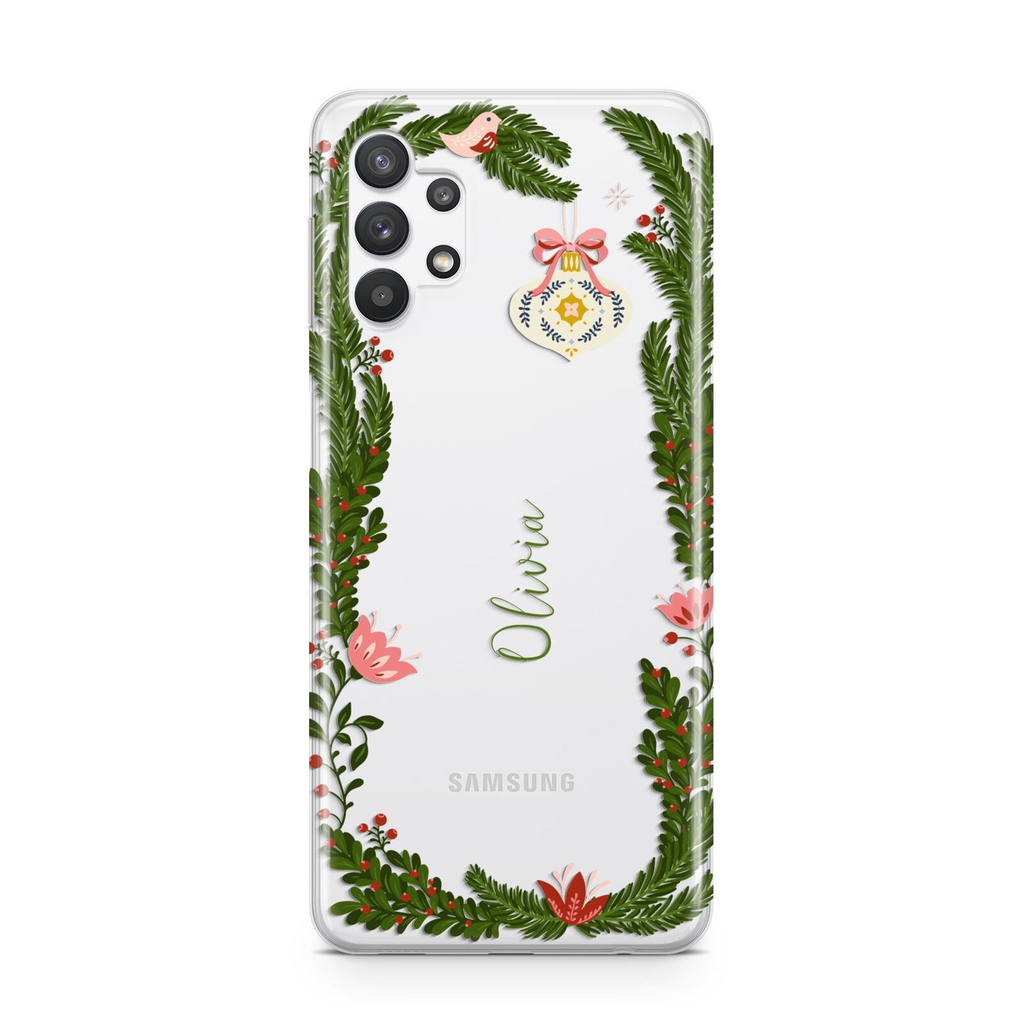 Personalised Vintage Foliage Christmas Samsung A32 5G Case