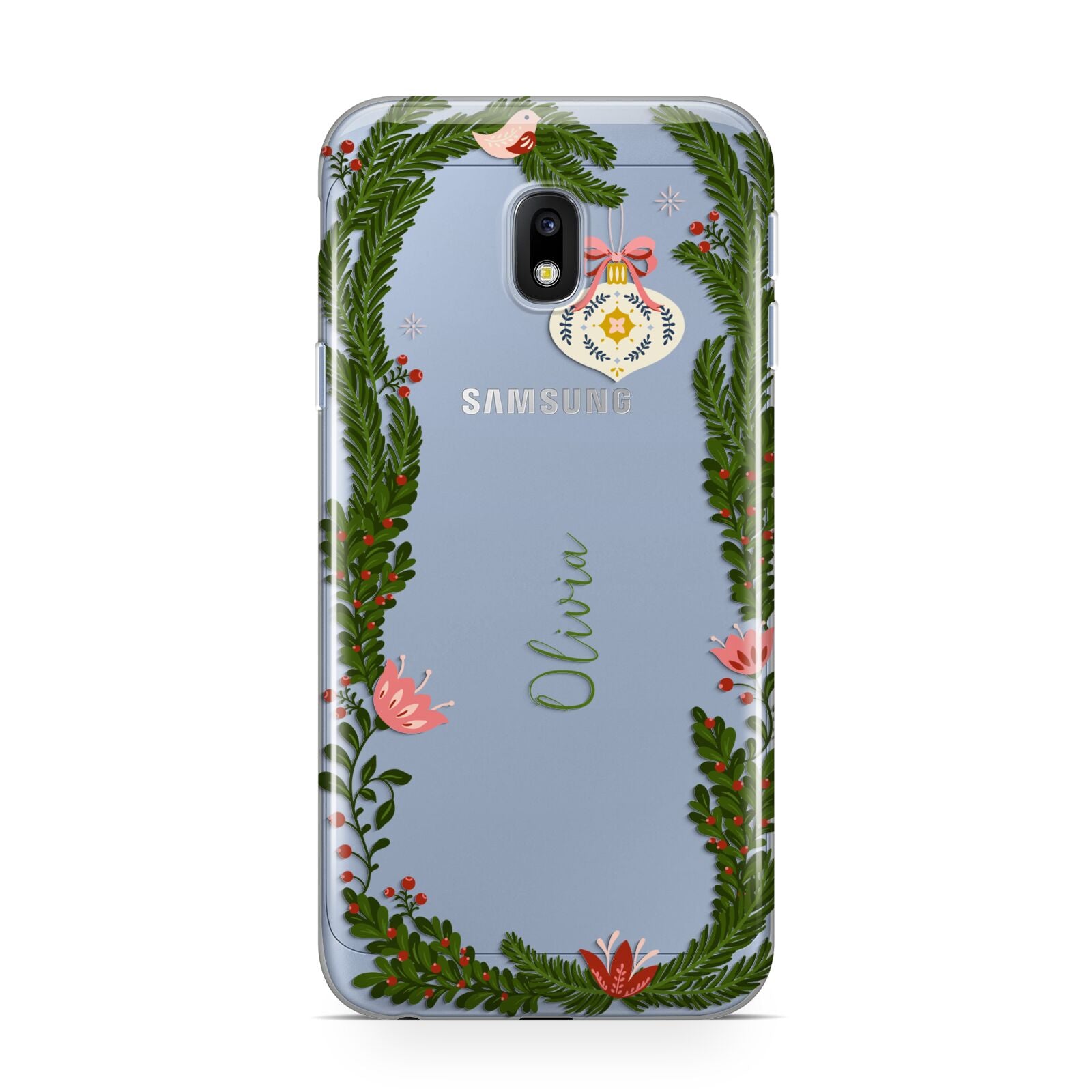 Personalised Vintage Foliage Christmas Samsung Galaxy J3 2017 Case
