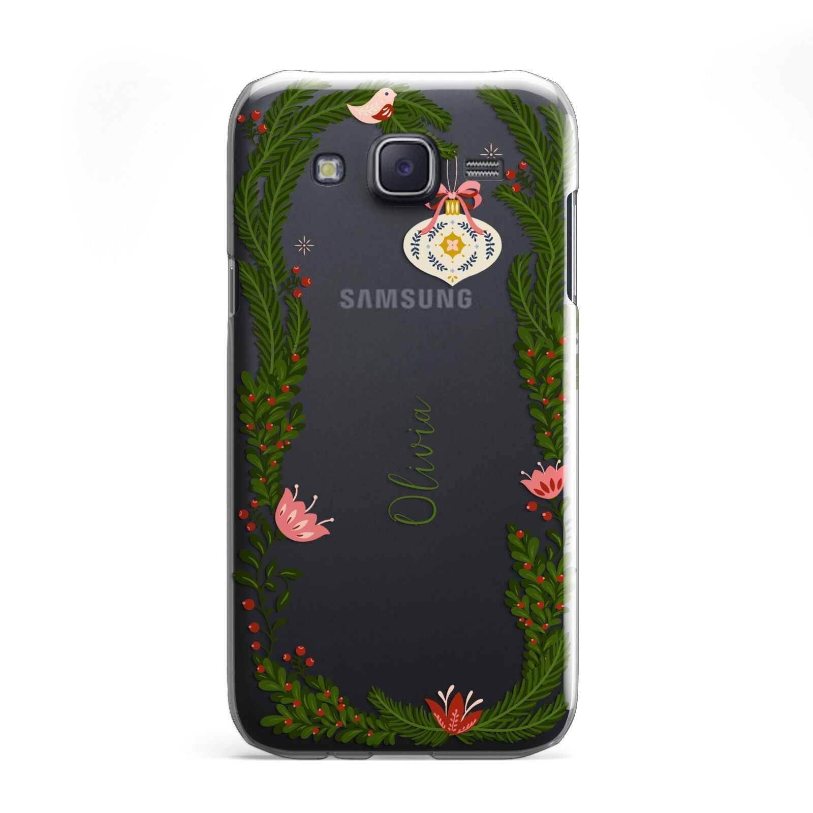 Personalised Vintage Foliage Christmas Samsung Galaxy J5 Case