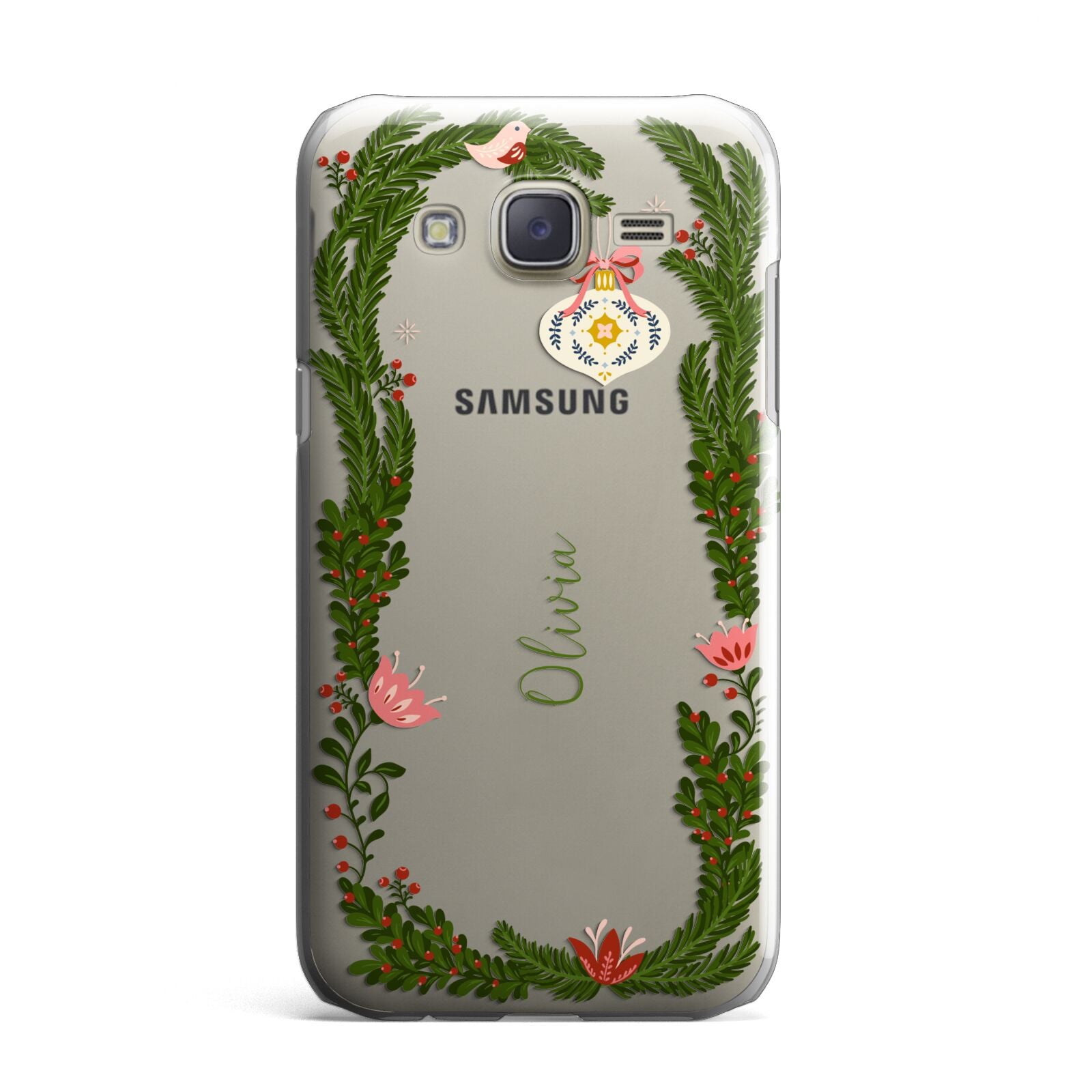 Personalised Vintage Foliage Christmas Samsung Galaxy J7 Case
