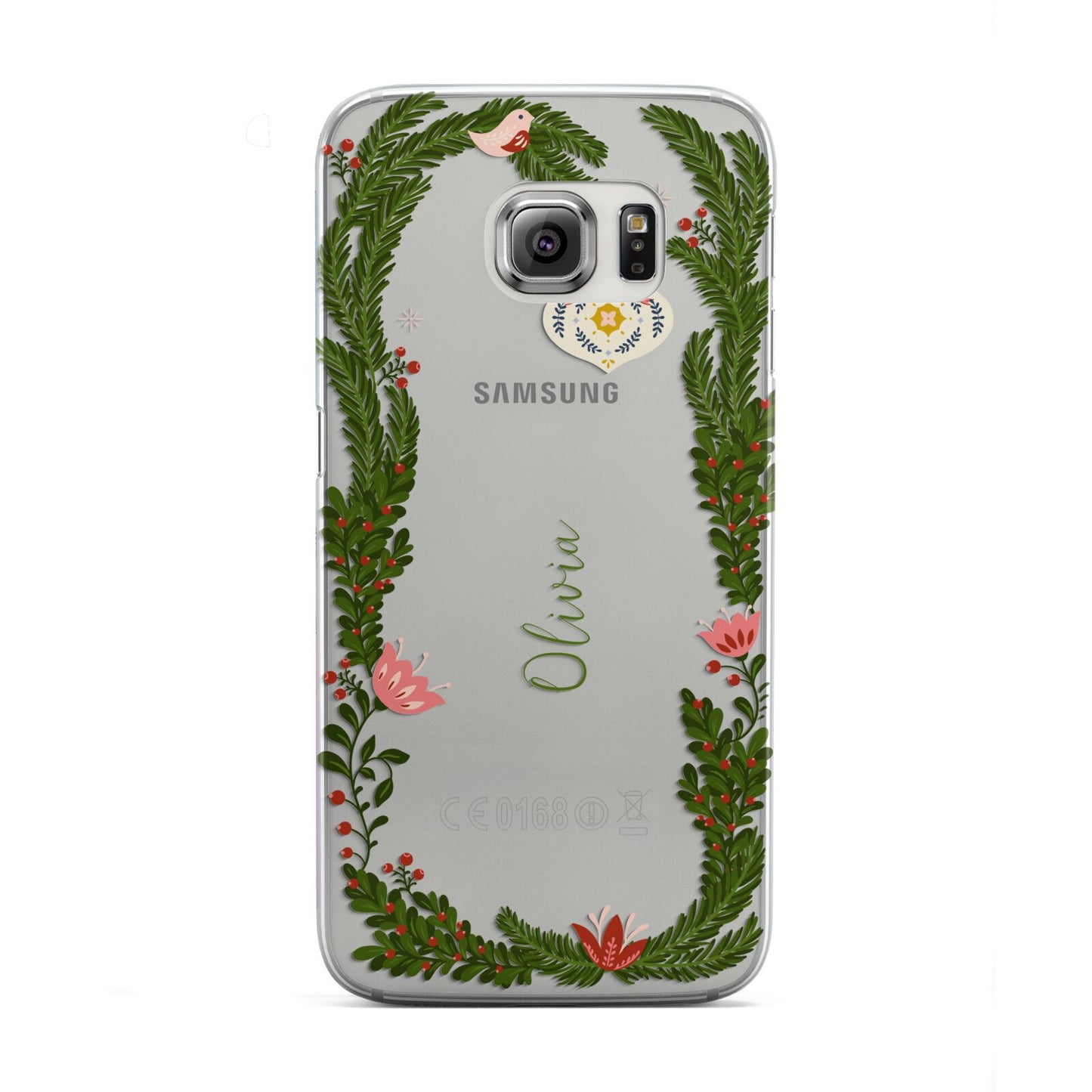 Personalised Vintage Foliage Christmas Samsung Galaxy S6 Edge Case
