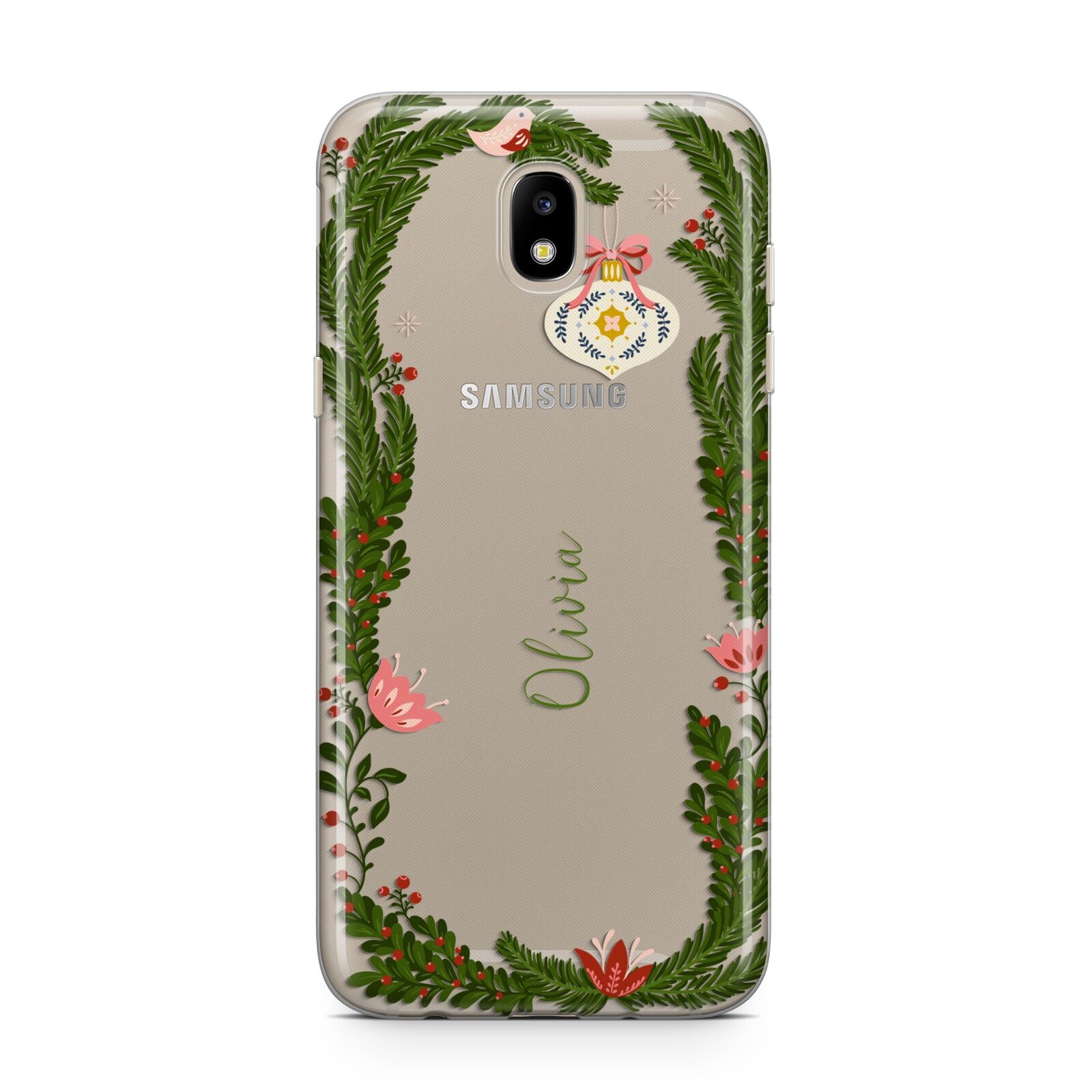 Personalised Vintage Foliage Christmas Samsung J5 2017 Case