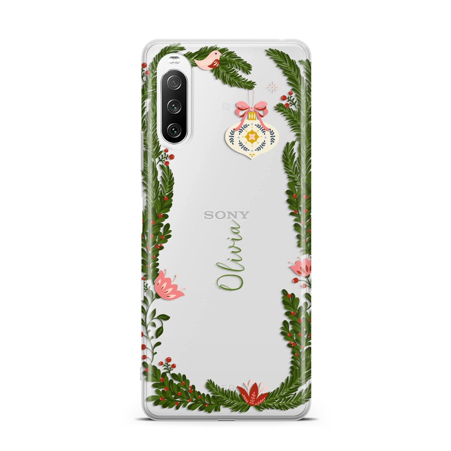 Personalised Vintage Foliage Christmas Sony Xperia 10 III Case