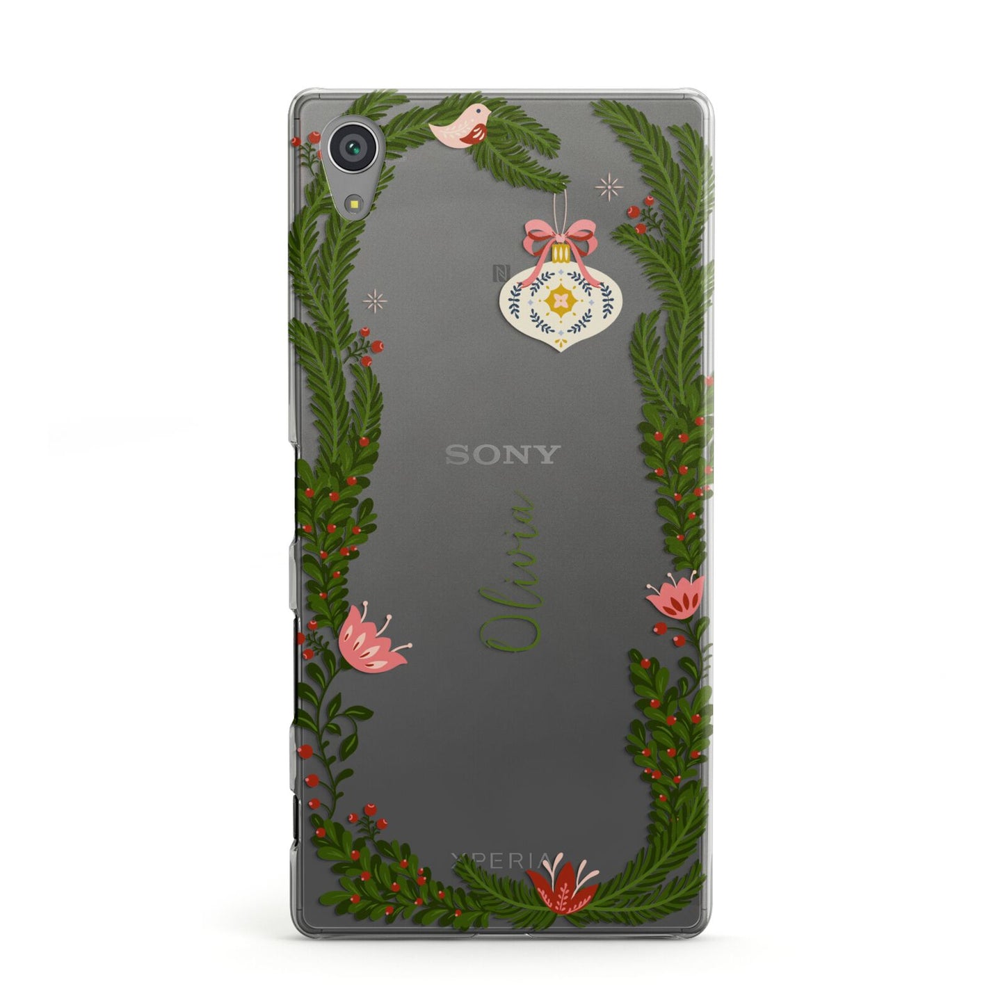 Personalised Vintage Foliage Christmas Sony Xperia Case