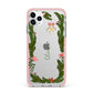 Personalised Vintage Foliage Christmas iPhone 11 Pro Max Impact Pink Edge Case
