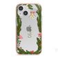 Personalised Vintage Foliage Christmas iPhone 13 Mini TPU Impact Case with Pink Edges