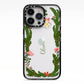 Personalised Vintage Foliage Christmas iPhone 13 Pro Black Impact Case on Silver phone