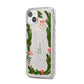 Personalised Vintage Foliage Christmas iPhone 14 Plus Glitter Tough Case Starlight Angled Image