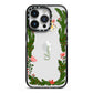 Personalised Vintage Foliage Christmas iPhone 14 Pro Black Impact Case on Silver phone
