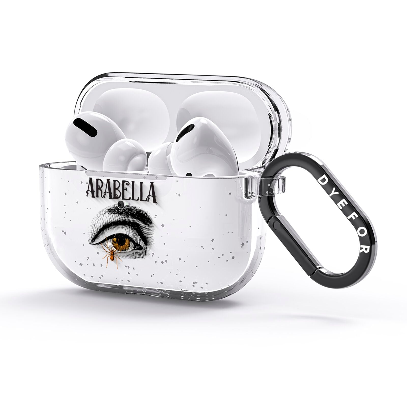 Personalised Vintage Halloween Eye AirPods Glitter Case 3rd Gen Side Image