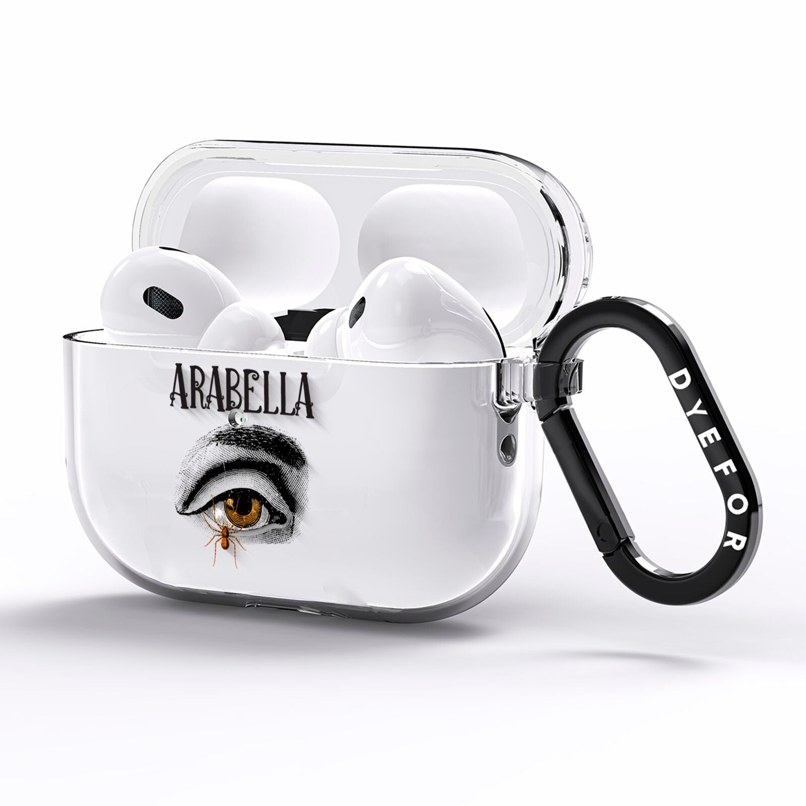 Personalised Vintage Halloween Eye AirPods Pro Clear Case Side Image