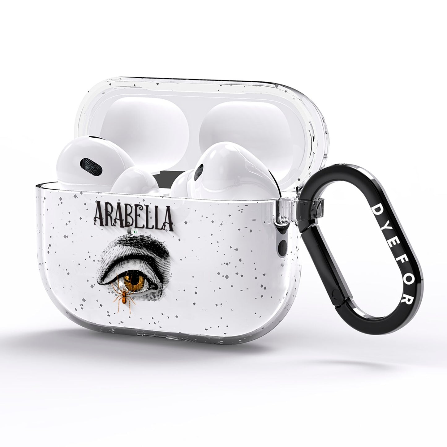 Personalised Vintage Halloween Eye AirPods Pro Glitter Case Side Image
