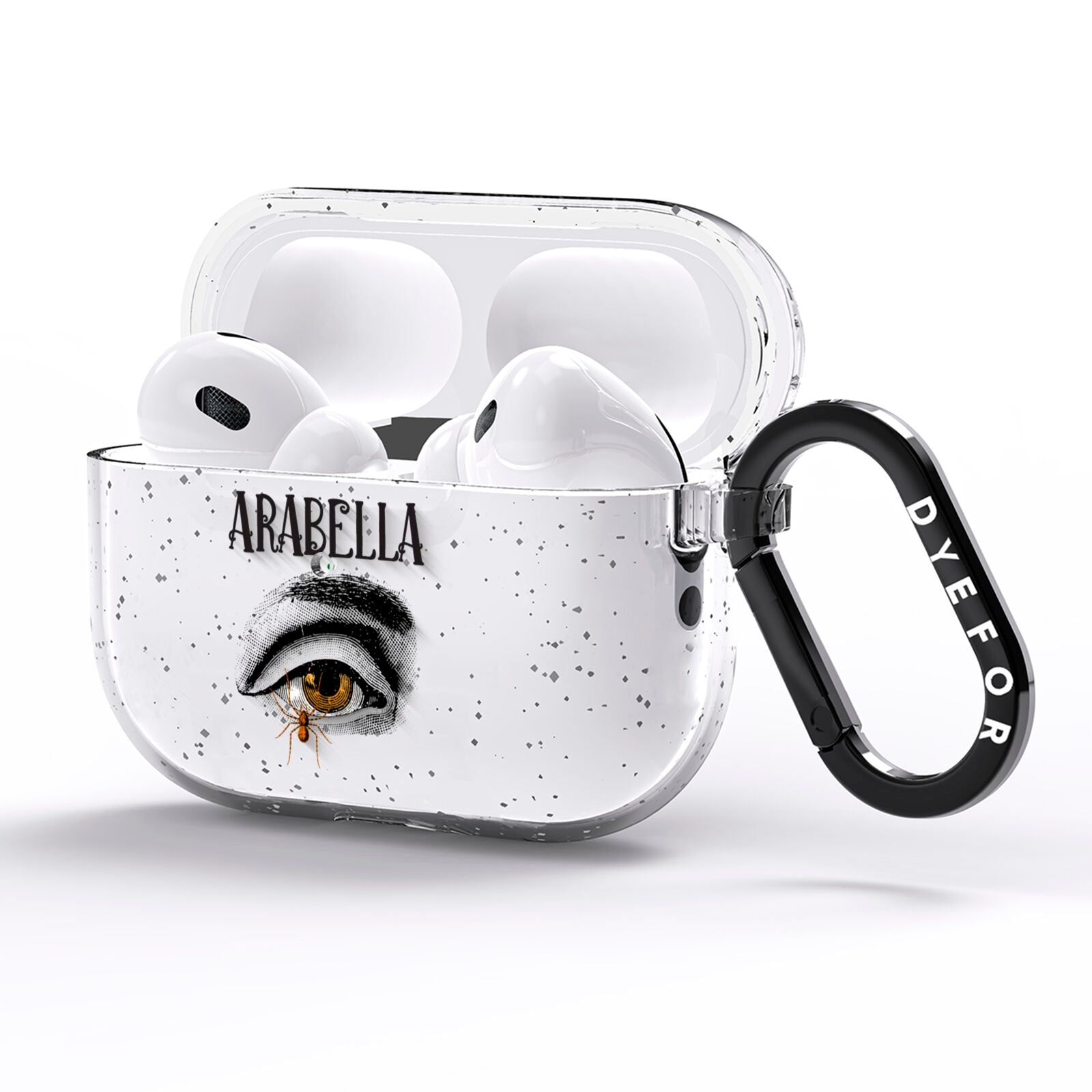 Personalised Vintage Halloween Eye AirPods Pro Glitter Case Side Image