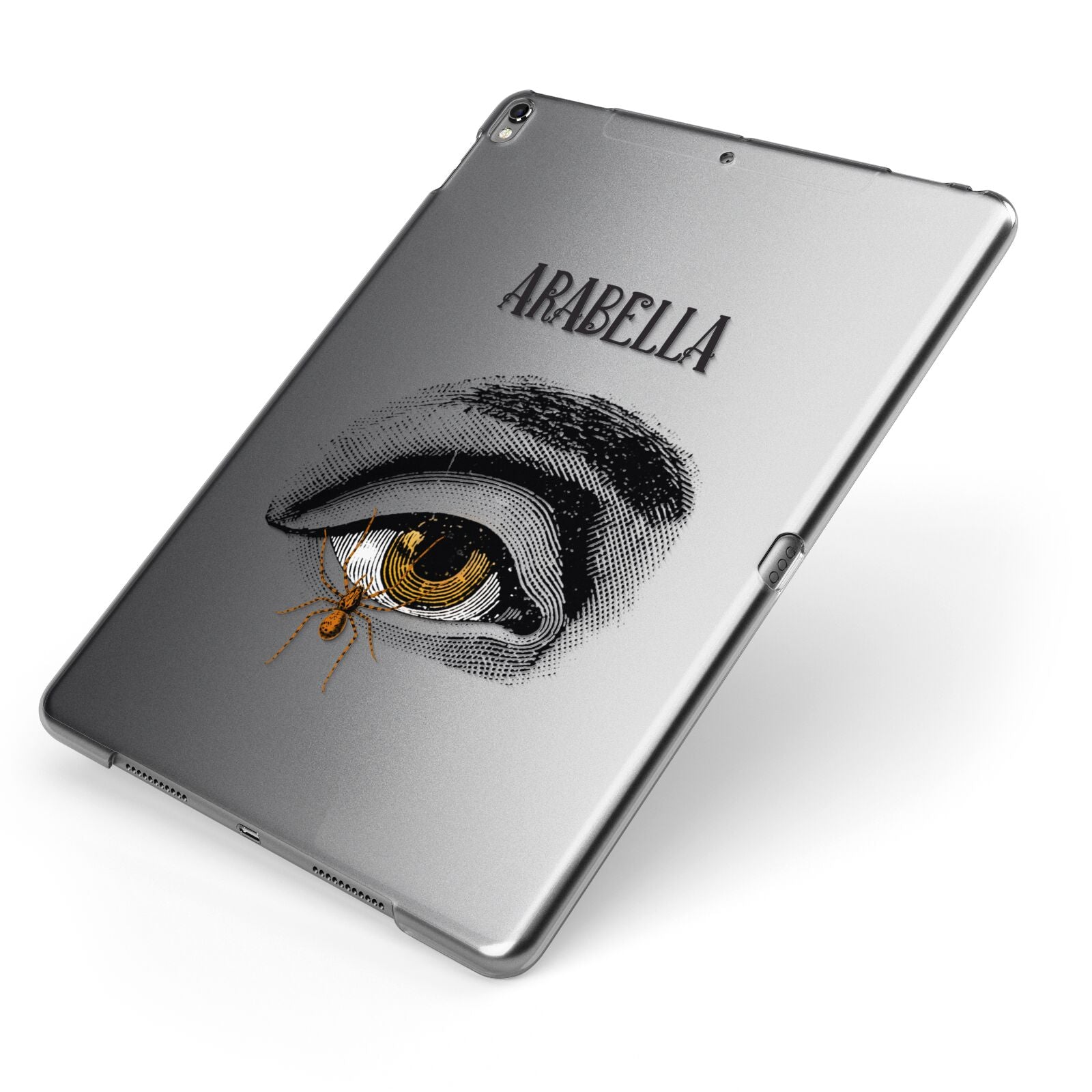 Personalised Vintage Halloween Eye Apple iPad Case on Grey iPad Side View